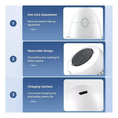 PediVac Pro™ - Lima Eléctrica de Pies con Succión Automática de Polvillo
