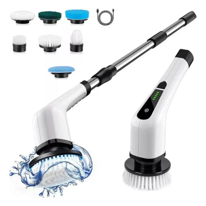 Cepillo Limpiador Eléctrico Giratorio Recargable 9 en 1 con Extensión + Pasta Limpiadora de Ollas y grasa
