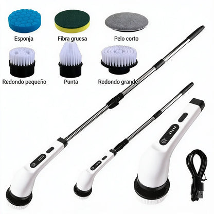 Cepillo Limpiador Eléctrico Giratorio Recargable 9 en 1 con Extensión + Pasta Limpiadora de Ollas y grasa
