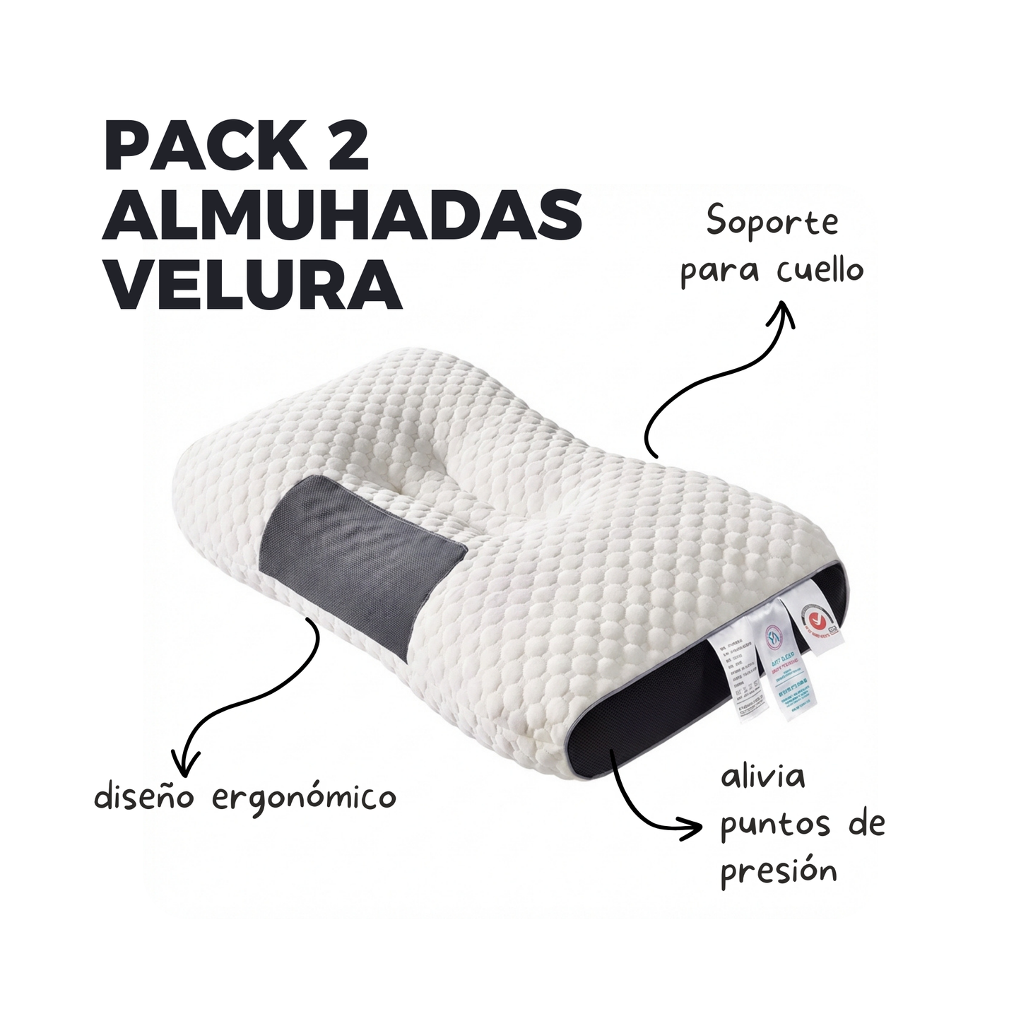 Pack X2 Almohada Protección Cervical Ortopédica